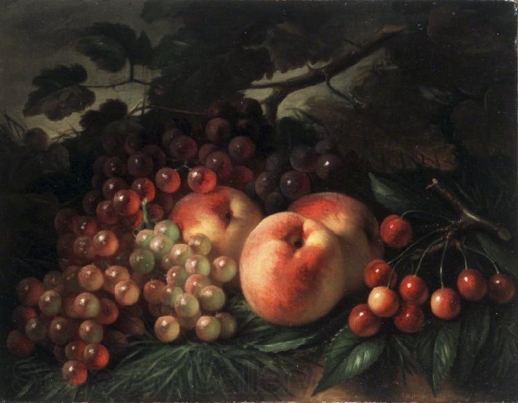 George Henry Hall Peaches Grapes and Cherries